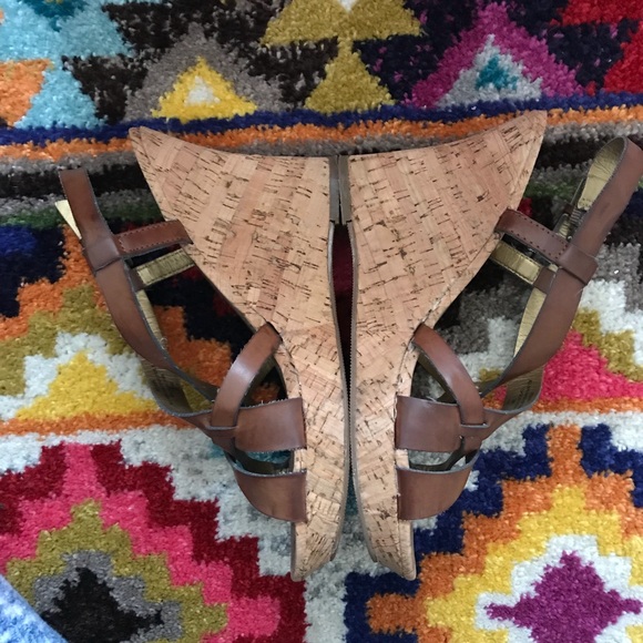 Guess Shoes - Guess Tan Leather Cork Wedges